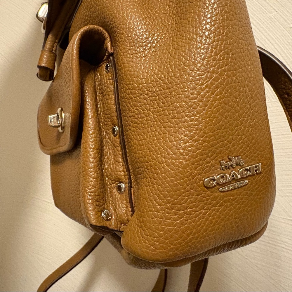 Coach Mini Turnlock Leather Rucksack Backpack - Picture 5 of 7